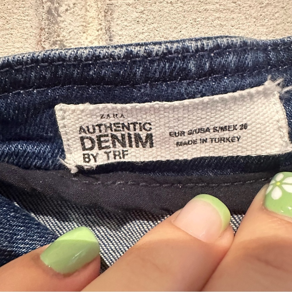Zara Denim Button-Front Mini Dress - Picture 2 of 4
